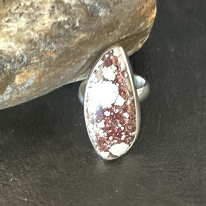 Women's Wild Horse Turquoise Ring | Navajo Sterling Silver | Sz 7 Adjustable | Authentic Native American Handmade | 15550
