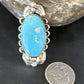 Men's Blue Kingman Turquoise Ring | Navajo Sterling Silver | Sz 9.5 | Authentic Native American Handmade | 15518