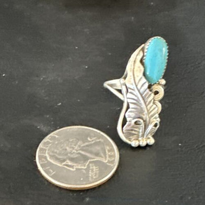 Navajo Blue Turquoise Ring | Sterling Silver | Sz 6 | Authentic Native American Handmade | 15405