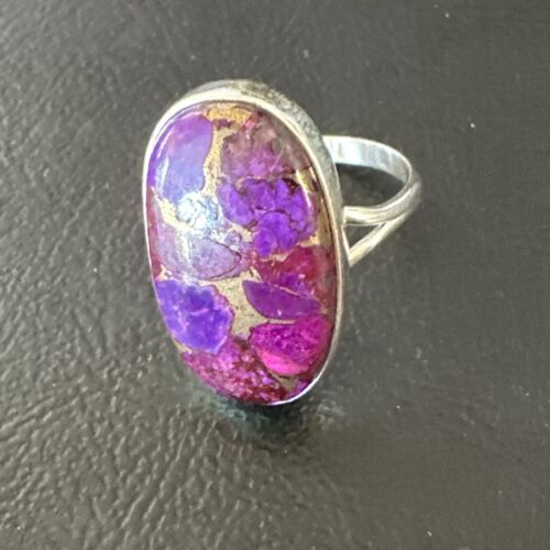 Navajo Purple Mojave Turquoise Ring | Sterling Silver | Sz 10 | Authentic Native American Handmade | 15773