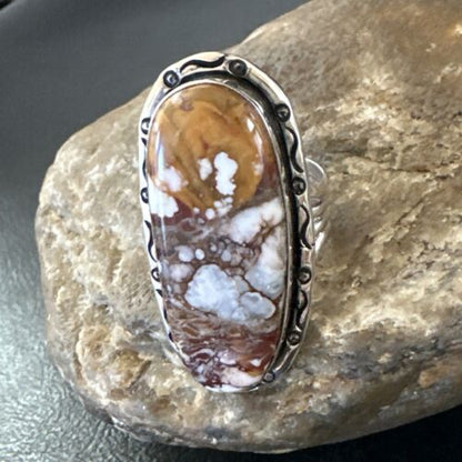 Navajo Wild Horse Turquoise Ring | Sterling Silver | Sz 10 | Authentic Native American Handmade | 16472