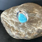 Navajo Sterling Silver Blue Kingman Turquoise Ring | Sz 8 | Authentic Native American Handmade | 17597