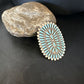 Zuni Blue Turquoise Needle Point Cluster Ring | Authentic Native American Sterling Silver | Multi-Stone | Sz 8 | 15060