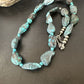 Navajo Blue Nugget Turquoise Bead Necklace | Sterling Silver Pearls | 20" | Authentic Native American Handmade | 16001