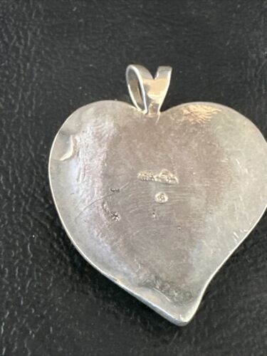 Navajo Green Gaspeite Heart Pendant Necklace | Sterling Silver Inlay | Authentic Native American Handmade | 15192