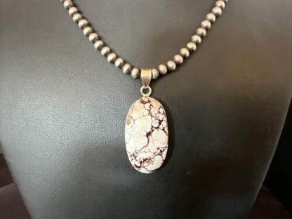 Men's Women's Wild Horse Necklace Pendant | Navajo Sterling Silver | Authentic Native American Handmade | 15736