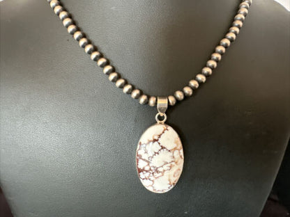 Navajo Wild Horse Necklace Pendant | Sterling Silver | Authentic Native American Handmade | 15735