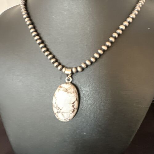 Navajo Wild Horse Necklace Pendant | Sterling Silver | Authentic Native American Handmade | 15721