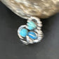 Navajo Blue Turquoise Cluster Ring | Authentic Native American Sterling Silver | Multi-Stone | Sz 8.5 | 14837