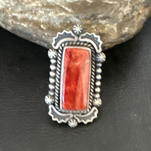 Native American Men's Spiny Oyster Ring | Navajo Sterling Silver | Sz 8.5 | 16888
