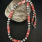 Navajo Pearls Red Spiny Oyster Necklace | 8mm Sterling Silver | Authentic Native American Handmade | 22" | 14850