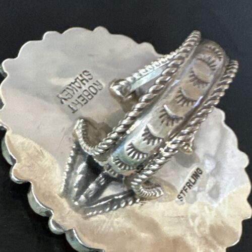 Navajo Turquoise & Spiny Oyster Cluster Ring | Authentic Native American Sterling Silver | Multi-Stone | Sz 12 | 16027