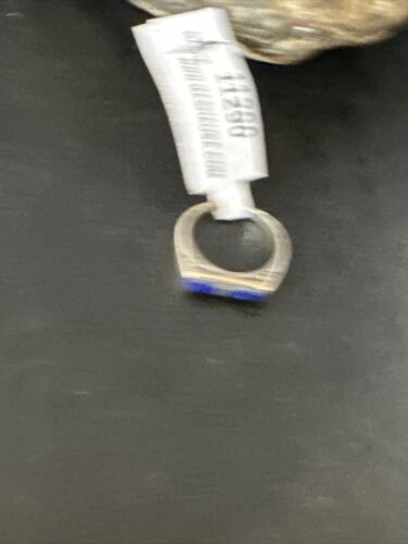 Navajo Navy Blue Lapis Inlay Ring | Sterling Silver | Sz 7 | Authentic Native American Handmade | 11290 - Masha USA