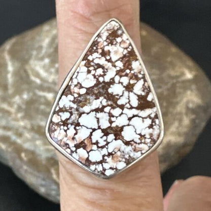 Men's & Women's Wild Horse Turquoise Ring | Navajo Sterling Silver | Sz 7 | Authentic Native American Handmade | 17259