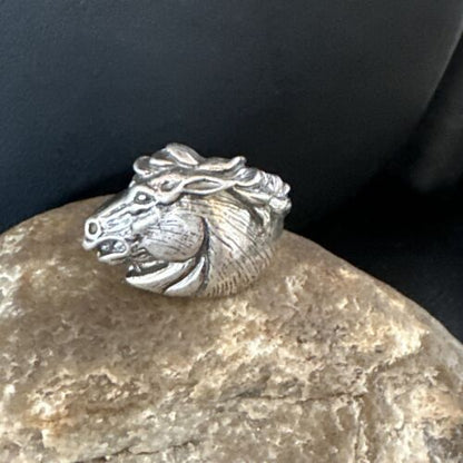 Navajo Horsehead Ring | Sterling Silver | Sz 10 | Authentic Native American Handmade | 15380