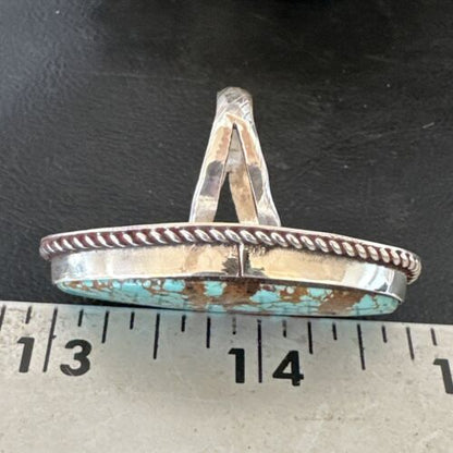 Men's Women's Blue Turquoise #8 Navajo Ring | Sterling Silver | Sz 10 | Authentic Native American Handmade | 16640