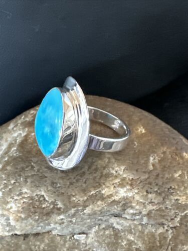 Sterling Silver Blue Kingman Turquoise Ring | Sz 7 | 17595