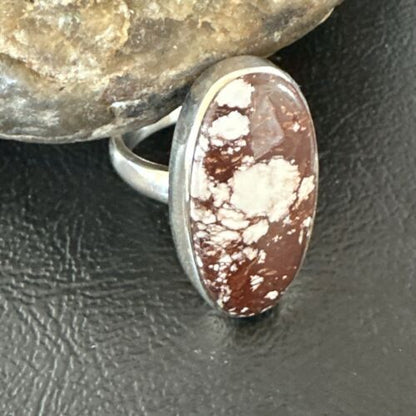 Men's & Women's Wild Horse Turquoise Ring | Navajo Sterling Silver | Sz 8 | 17359