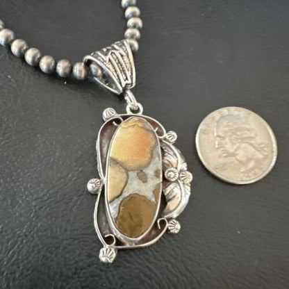 Navajo Wild Horse Necklace Pendant | Sterling Silver | Authentic Native American Handmade | 16941 - Masha USA