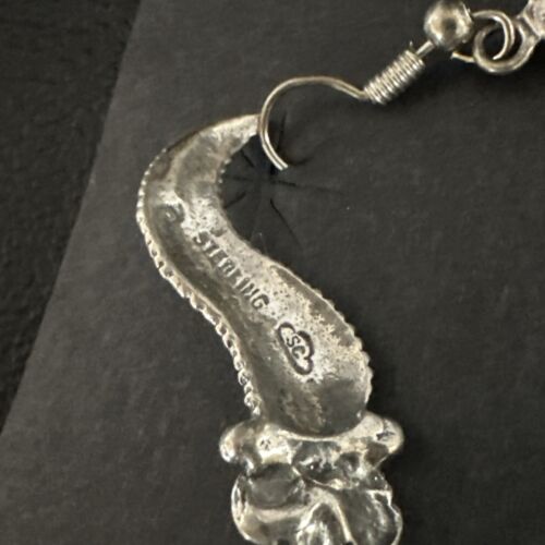 Navajo Sterling Silver Leaf Feather Earrings | Authentic Native American Handmade | 16971
