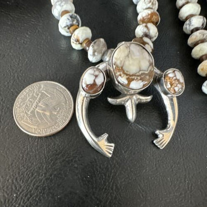 Men's Navajo Wild Horse Naja Necklace Pendant | Sterling Silver | Authentic Native American Handmade | 15276