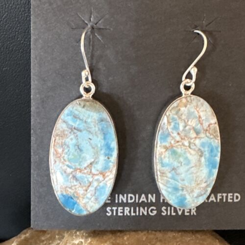 Blue Denim Lapis Dangle Earrings | Sterling Silver | 1" | 15793