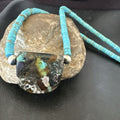Navajo SpiderWeb Turquoise Heishi Pearls Necklace | Sterling Silver | 20" | Authentic Native American Handmade | 17095