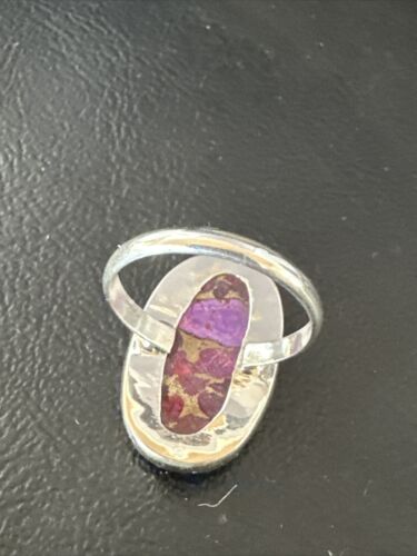 Southwestern Navajo Purple Mojave Turquoise Ring | Sterling Silver | Sz 8 | 15603