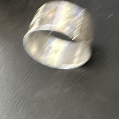 Men's Wide Band Navajo Stamped Ring | Sterling Silver | Sz 12 | Authentic Native American Handmade | 14980