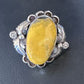 Navajo Yellow Bumble Bee Jasper Ring | Sterling Silver | Sz 9 | Authentic Native American Handmade | 14942