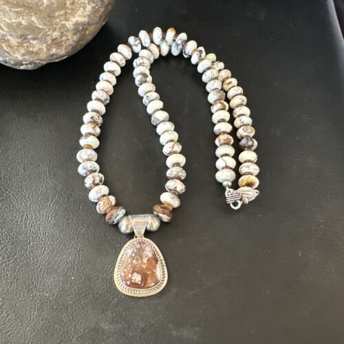 Men's Navajo Wild Horse Necklace Pendant | Sterling Silver | 24" | Authentic Native American Handmade | 15538