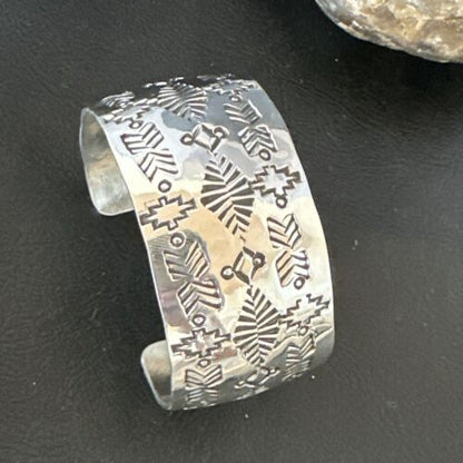 Navajo Stamped Cuff Bracelet | Sterling Silver | Authentic Native American Handmade | 17458