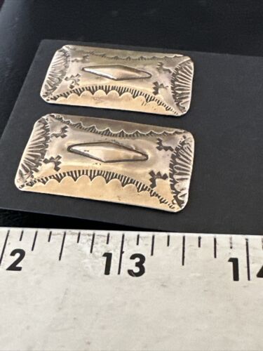 Navajo Stamped Sterling Silver Handmade Earrings | Authentic Native American | 15847