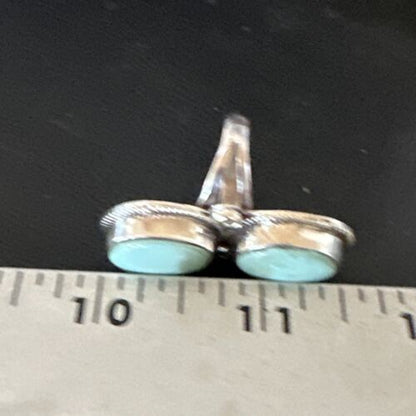 Navajo Blue Dry Creek Turquoise 2 Stone Ring | Authentic Native American Sterling Silver | Multi-Stone | Sz 9 | 16736