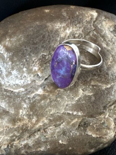 Adjustable Sterling Silver Purple Mojave Turquoise Ring | Sz 10 | 15613