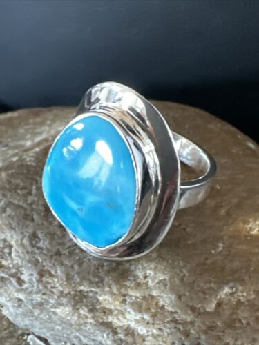 Sterling Silver Blue Kingman Turquoise Ring | Sz 7 | 17595