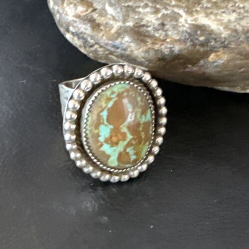 Navajo Blue #8 Turquoise Ring | Sterling Silver | Sz 10 | Authentic Native American Handmade | 15890 - Masha USA