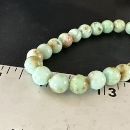 Women's Green Turquoise Stretch Bracelet | 8mm Stone | 7" | Authentic Native American Handmade | 15243
