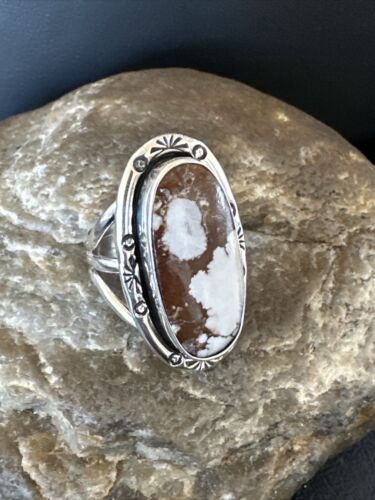Women's Wild Horse Turquoise Ring | Navajo Sterling Silver | Sz 7 | Authentic Native American Handmade | 16390