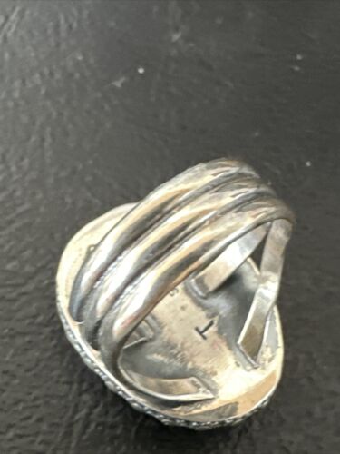 Navajo Spiderweb Blue Turquoise Ring | Sterling Silver | Sz 6 | Authentic Native American Handmade | 16892
