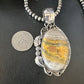 Navajo Bumblebee Jasper Pendant Necklace | Sterling Silver | Authentic Native American Handmade | 14983