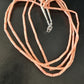 Pink Coral Tube Heishi Bead Necklace | 4 Strand Navajo Sterling Silver | 18" | 15279