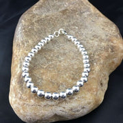 Native American Navajo Pearls Beads Bracelet | Sterling Silver | 7.75" | 17392