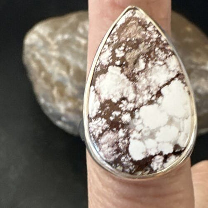 Navajo Wild Horse Turquoise Ring | Sterling Silver | Sz 7 Adjustable | Authentic Native American Handmade | 15547