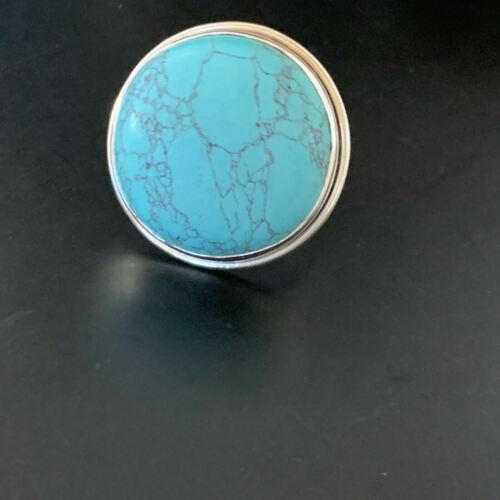 Navajo Spiderweb Blue Turquoise Ring | Sterling Silver | Sz 9 | Authentic Native American Handmade | 11435