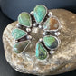 Navajo Green Turquoise Cluster Ring | Authentic Native American Sterling Silver | Multi-Stone | Sz 9 | 15660