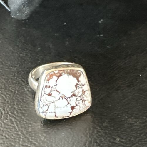 Men's Women's Wild Horse Turquoise Ring | Navajo Sterling Silver | Sz 7 | Authentic Native American Handmade | 17286