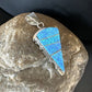 Arrowhead Blue Opal Inlay Pendant Necklace | Navajo Sterling Silver | Authentic Native American Jewelry | 15676