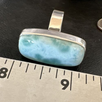 Navajo Blue Larimar Ring | Sterling Silver | Sz 8 | Authentic Native American Handmade | 16604