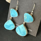 Navajo Blue Kingman Turquoise Dangle Earrings | Sterling Silver | Authentic Native American Handmade | 15101